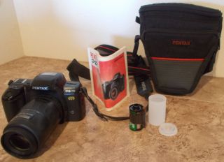 EUC Pentax PZ 70 with 80 200 lens film camera with accessories 
