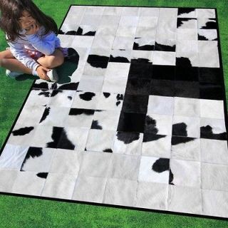 New Cowhide Rug Leather Mad Cow Town Hide Animal Skin Patchwork Area 