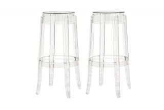 set of 2 bettino ghost barstool clear acrylic ghost bar stool