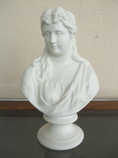   19th Century Parian Ware J T B 8 Female Bust Statue Bevington