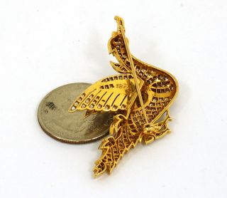   Hand Made 18K Gold Diamonds Ladies Phoenix Bird Pin Brooch
