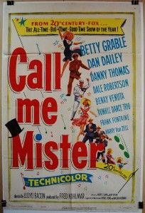   ME MISTER Orig 27X41 Movie Poster BETTY GRABLE DAN DAILEY DANNY THOMAS