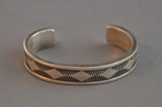 Old Vintage Navajo Heavy Silver Bracelet Emerson Bill