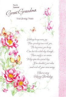   Birthday Card for A Special Great Grandma with Birthday Wishes