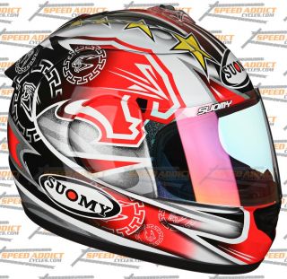 Suomy Spec 1R Extreme Excel BIAGGI Full Face Motorcycle Helmet Medium 