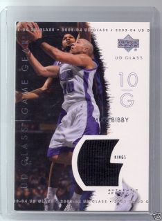 game gear edition mike bibby authentic game worn jersey card