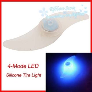 Bike Bicycle Cycling Spoke Wire Tire Tyre Silicone LED Light Blue