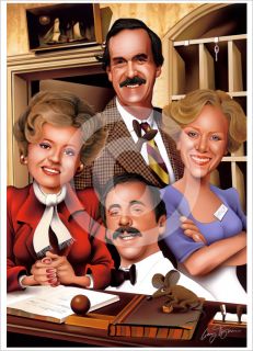 FAWLTY TOWERS (caricature) giclee artwork LE print signed by artist A3 