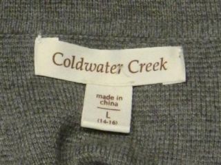 Coldwater Creek Size L 14 16 Gray Cowl Neck Sweater Dress Soft Blend 
