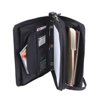   binder, zippered accessories pocket and open document slot