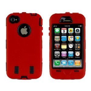New iPhone 3G 3GS Red N Black Body Armor Defender Case w Screen 