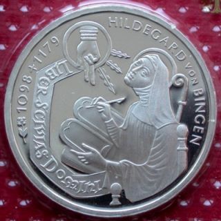 Germany Silver Coin 10 MarkHildegard Von Bingen1998