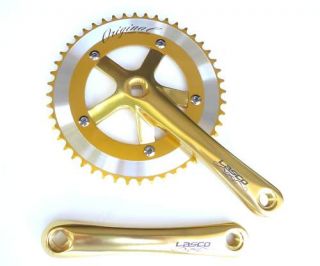 Lasco Fixed Fixie Road Gear Bike Crank Crankset 170mm 48T Gold