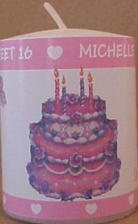 beautiful sweet 16 birthday cake and butterflies birthday votive 