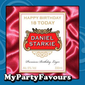 Personalised Lager Beer Bottle Labels Birthday Gift