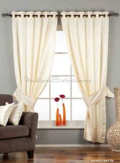 Cream Ring Grommet Top 90 Blackout Curtain Drape Panel with Matching 