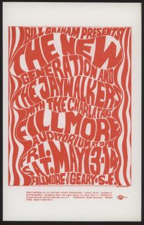 Bill Graham BG 6 Fillmore Handbill 1966 The New Generation The Jay 
