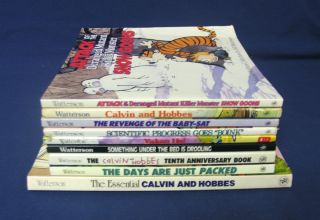 Lot of 9   CALVIN AND HOBBES Bill Watterson Comic Strip Books 