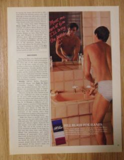 1987 Print Ad Bill Blass for Hanes Mens Underwear Briefs Ill Bring 