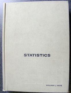 Statistics by William L Hays 1963 Hardcover