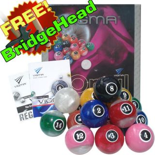    Vigma Opal Pool Table Billiard Balls Pool Balls Set FREE BridgeHead