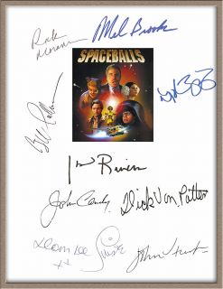 Mel Brooks John Candy Bill Pullman Joan Rivers Signed x9 Spaceballs 
