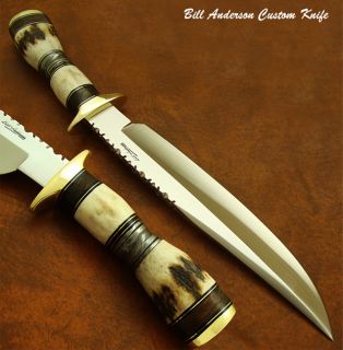 Bill Andersons 1 of A Kind Unique Custom Bowie Knife Stag Antler 
