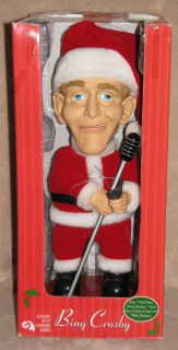 BING CROSBY MUSICAL SINGING SANTA CHRISTMAS ANIMATED DOLL 2002 w BOX 