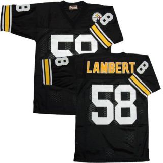   Steelers #58 Jack Lambert Sewn Black Throwback Mens Size Jersey