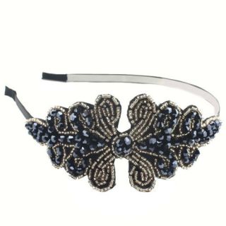 New Lady Fashion Trendy Bling Beads Flower Design Headband Hair Band 