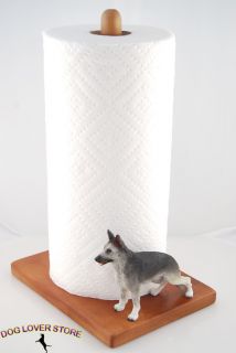German Shepherd Dog Figurine Paper Towel Holder Black