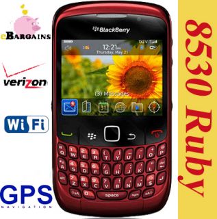 New Blackberry 8530 Curve Red Phone No Contract Verizon