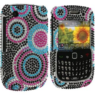 Colorful Bubbles Bling Rhinestone Case Cover for Blackberry Curve 3G 