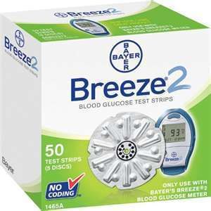 200 Bayer Breeze 2 Blood Glucose Test Strips 4 Boxes of 50