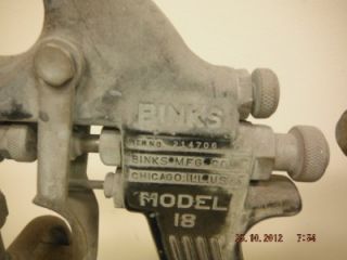 Binks Model 7 Spray Gun Made in USA Lot of 2  Binks Model 18 