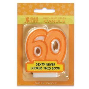 60th Birthday Candles ~ Designer Candles ~ Create Your Own Cake ~ LOOK