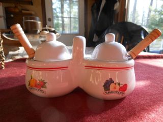 Collectible Smuckers Jam & Jelly Jar Condiment Holder Table Server W 