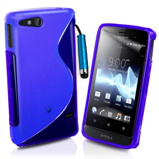 Line Wave Gel Case Cover for Sony ST27I Xperia Go Film Stylus