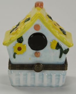 Bird House Trinket Box Porcelain Hinged
