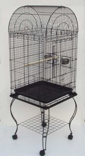 Parrot Bird Cage Domed w Stand 20x20x59 0103 Black