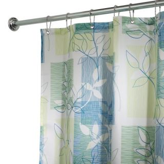 interdesign vivo fabric shower curtain blue green