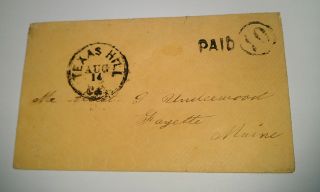 1850s Texas Hill Sacramento County California Gold Rush DPO Stampless 