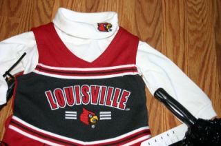 Cheerleader Costume Louisville Cardinals 12 mths Poms