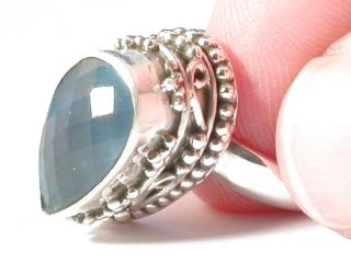 Blue Topaz 925 Sterling Silver Jewelry Ring Size 8