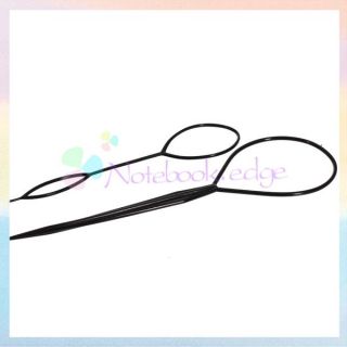   Tail Hair Braid Ponytail Styling Maker Tool Lady Party Black