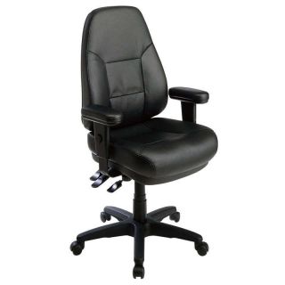 Black Leather Ergonomic Highback Executive Office Chair