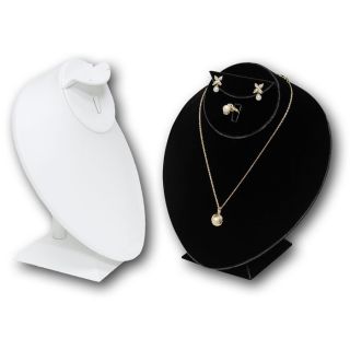 Combination Necklace Earring Ring Display Bust Black or White