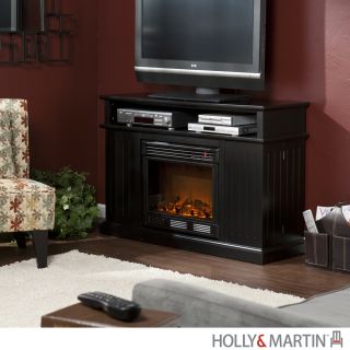 Fenton BLACK ELECTRIC FIREPLACE TV Stand Room HEATER Indoor Holly 