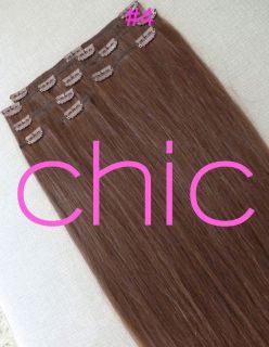 18 7pc Clip in Real Hair Extensions Blonde Black Brown