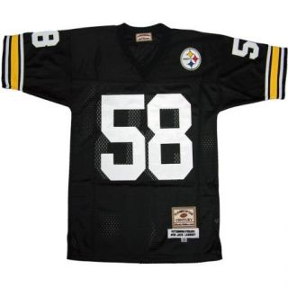   Steelers #58 Jack Lambert Sewn Black Throwback Mens Size Jersey